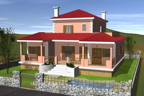 Construction proposal of a two storey property in Kefalonia - property id 2078