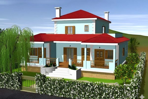 Construction proposal for villa in Kefalonia - property id 2078
